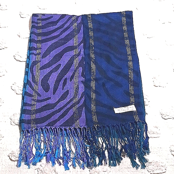 Pashmire ⚜️ Multi Color Zebra Print Scarf/Wrap/Sarong 🦓 🏖🛝🏝 - Picture 4 of 8